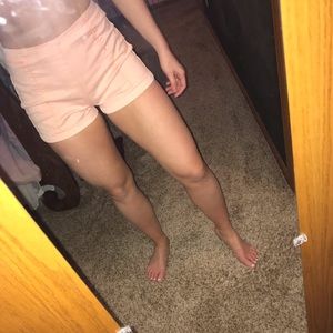 Peach jean shorts high rise
